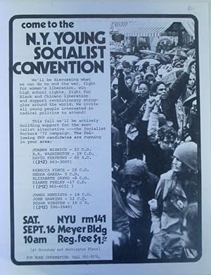 Come to the N.Y. Young Socialist National Convention Handbill/Flier