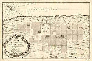 Plan de la Ville de Buenos-Ayres A. Logement du Gouverneur B. Corps de Garde C. La Chapelle [Map ...