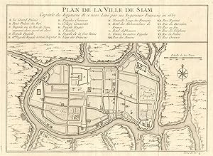 Plan de la Ville de Siam, capitale du Royaume de ce nom; levé par un Ingenieur François en 1687 [...