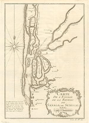 Carte de I'Entrée de la Rivière de Sanaga ou Sénégal [Map of the mouth of the Senegal River]