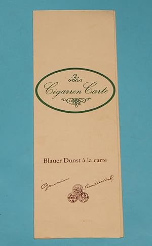 Alte Cigarren Carte ( Zigarrenkarte ) - Blauer Dunst à la carte - Dannemann - Suerdieck