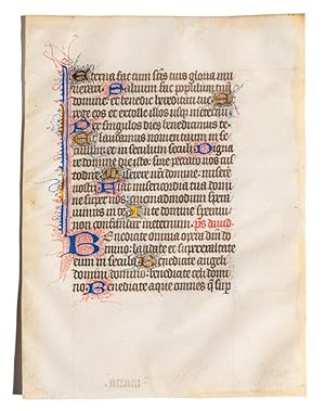 Leaf from a finely produced French Psalter, 1480