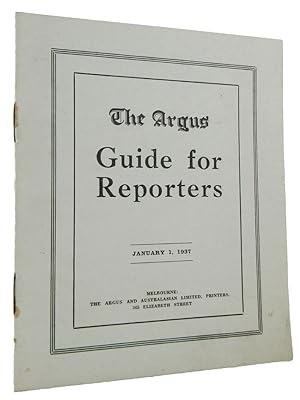 THE ARGUS GUIDE FOR REPORTERS: January 1, 1937 [cover title]