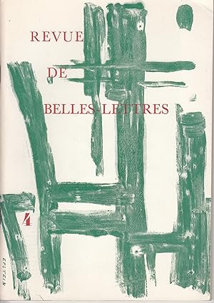 Revue des Belles-Lettres. No 4. Septembre 1961
