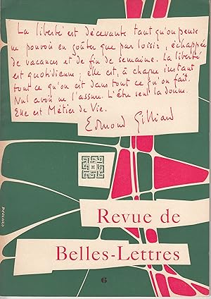 Revue des Belles-Lettres. No 6. Novembre-Décembre 1956