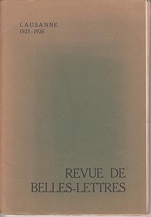 Revue des Belles-Lettres. Cahier d'hommage à M. Edmond Gilliard.