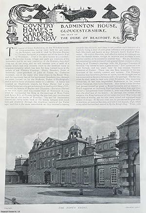 Badminton House, Gloucestershire. The Seat of The Duke of Beaufort, K.G. Several pictures and acc...