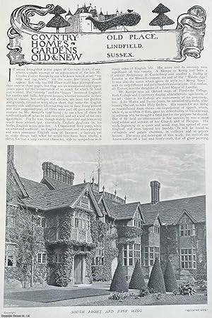 Old Place, Lindfield, Sussex. Several pictures and accompanying text, removed from an original is...