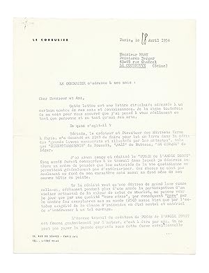 Importante lettre dans laquelle Le Corbusier cherche des souscripteurs pour son Poème de lAngle ...