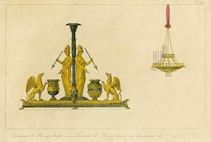 Disegno per calamaio in bronzo dorato con ornamenti in cristallo (design for gilt bronze inkwell ...