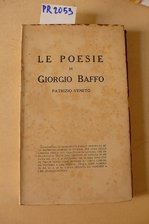 Le poesie di Giorgio Baffo patrizio veneto