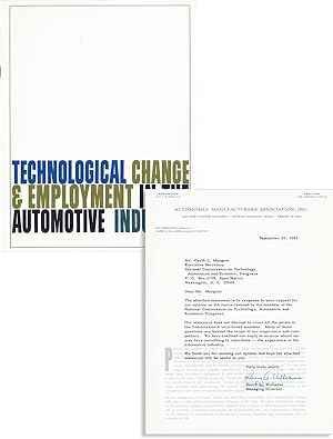 Technological Change & Employment in the Automotive Industry [Typed Letter, Signed, Bound in]