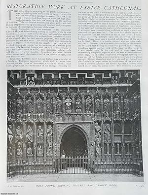 Restoration Work at Exeter Cathedral. Several pictures and accompanying text, removed from an ori...