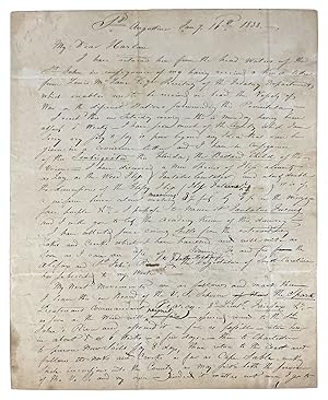 Autograph letter signed "J. J. Audubon" to naturalist Richard Harlan, discussing Audubon's public...
