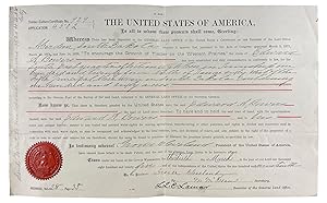 Archive Comprising 1 Certificate Signed by President Grover Cleveland Granting Land in South Dako...