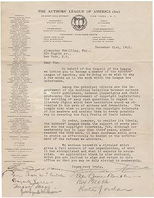 [Typed Letter Signed by Nine authors] Formal Invitation to Alexander Schilling, to Join the Autho...