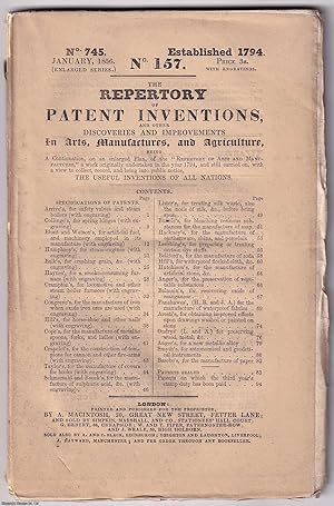January 1856. The Repertory of Patent Inventions, and other Discoveries and Improvements in Arts,...