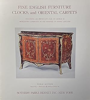 FineÊ English Furniture, Clocks and Oriental Carpets; Public Auction, Saturday February 22, 1975 ...