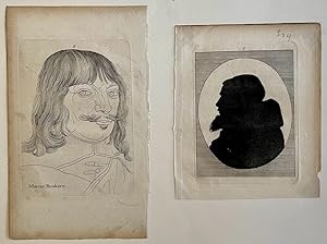 Antique print, etching | Two portraits, published ca. 1790, 1 p.