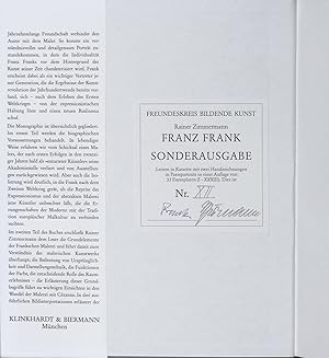 Franz Frank ( 1897 Kirchheim unter Teck  1986 Marburg).Leben und Werk des Malers. Vorzugsausgabe...