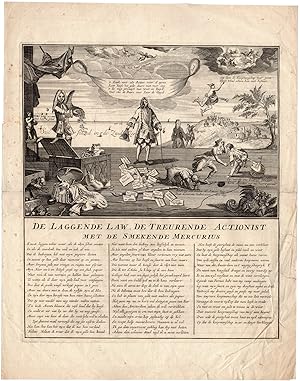 Antique Print-STOCK SATIRE-LAW LAUGHING-INVESTORS MOURNING-GODS-John Law-1720