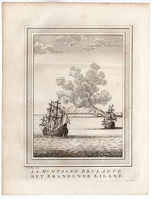 Antique Print-MANAM MOTU-VOLCANO-NEW GUINEA-INDONESISA-TASMAN-Schley-Bellin-1758