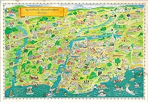 Kennebunk Kennebunkport Region [Maine] Colorful cartoon map covering the coast of southern Maine.