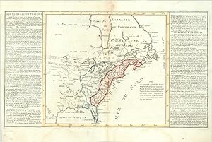 Des Possessions Francois Aujourd'hui sous la Domination Angloifes Hand colored map of the Eastern...