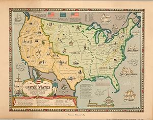 A Map of the United States Showing Boundaries Established After the Louisiana Purchase and Florid...