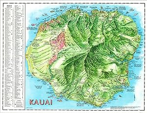 Kauai Tourist map of Kauai from the early 1990s.