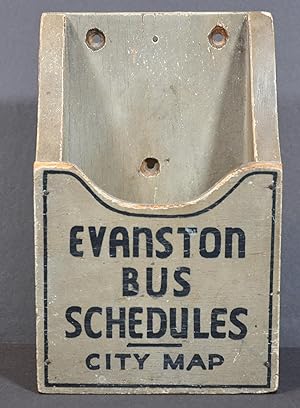 Evanston Bus Schedules City Map Wooden map holder for Chicago North Shore commuters.
