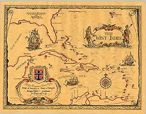 The West Indies Interesting 'throwback' souvenir map from the Royal Caribbean Cruise Lines.