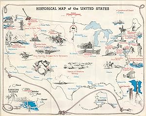 Historical Map of the United States Souvenir map from the 1969 Boy Scout National Jamboree at Far...