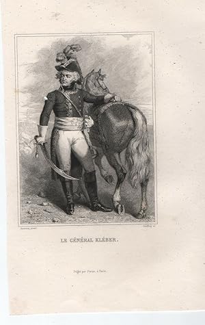 Gravure sur acier 1844 militaria general kleber