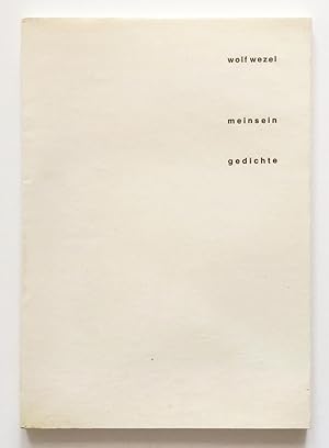 Wolf Wezel Meinsein Gedichte 1968 Ediz. numerata Libro d'artista Poesia visiva