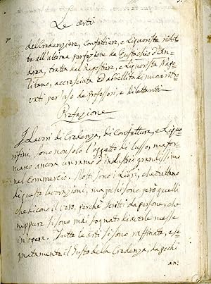 Le Arti del Credenziere, Confetturiere, e Liquorista (manuscript copy )