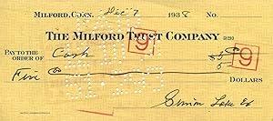 Submarine Inventor Simon Lake Signed Check