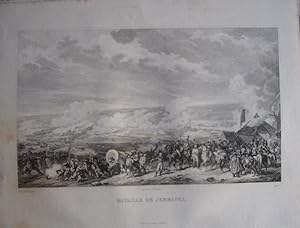 Gravure sur acier 1844 MILITARIA BATAILLE DE JEMMAPES