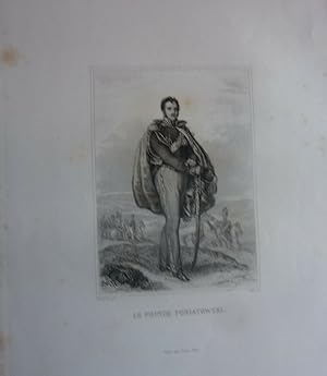 Gravure sur acier 1844 MILITARIA LE PRINCE PONIATOWSKI