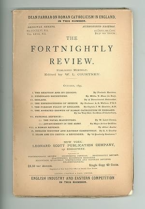 Fortnightly Review, Volume 58, No. 346, October 1895. Contains Articles on Ferdinand Brunetiere, ...