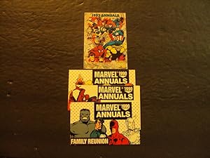3 1990 Marvel Annuals Family Reunion Promo Cards + Checklist