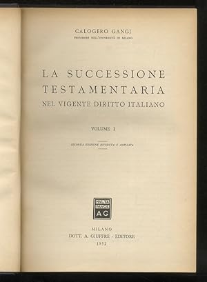 La successione testamentaria nel vigente diritto italiano. II edizione riveduta ed ampliata.