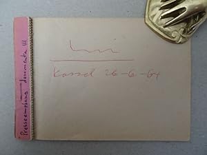 vom Presseempfang der documenta III. Kassel, 1964. Abreissblock mit 8 Autogrammen auf 15 Blättern...