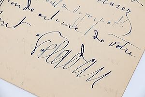 Lettre autographe signée adressée à un confrère écrivain à propos de son mutisme lié à son état d...