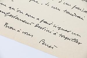Lettre autographe adressée à Roger Nimier