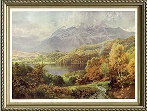 Loch Achray and Ben Venue in The Trossachs, Scotland,Vintage Watercolor Print