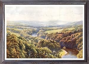 Bemerside Hill in Roxburghshire, Scotland,Vintage Watercolor Print