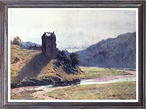 Neidpath Castle in Peebleshire,Scotland,Vintage Watercolor Print