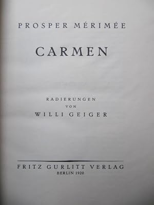 Carmen. Mit 11 (ganzseitigen Original-) Radierungen von Willi Geiger.