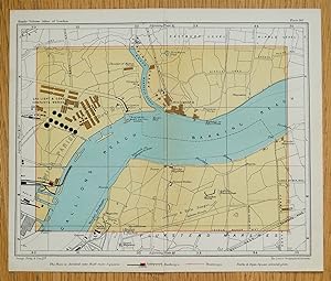Antique Map CREEKMOUTH, THAMESMEAD, GALLIONS REACH, London street plan c1925